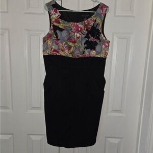 Robbie Bee Floral and Black Mini Dress